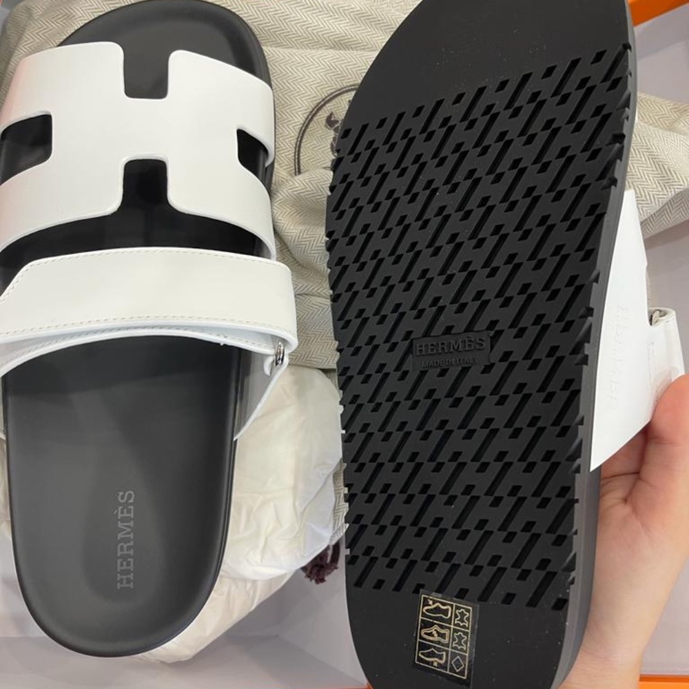 White Hermès sandals brand new